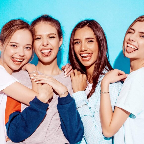 Favorite Best Friend Bracelets with Heart Charms - Adjustable Stainless Steel Fr - Picture 6 of 7